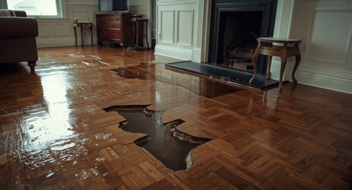 signs of water damage under flooring
