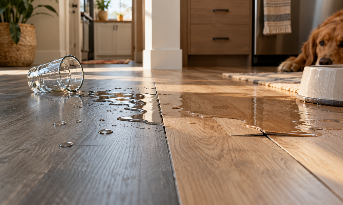 waterproof vs. water-resistant flooring